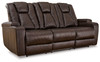 Mancin Chocolate Rec Sofa W/Drop Down Table