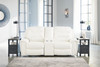 Warlin White Pwr Rec Loveseat/Con/Adj Hdrst