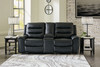 Warlin Black Pwr Rec Loveseat/Con/Adj Hdrst