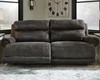 Grearview Charcoal 2 Seat Power Reclining Sofa ADJ HDREST