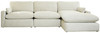 Sophie Ivory Right Arm Facing Chaise 3 Pc Sectional