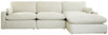 Sophie Ivory 4 Pc. Right Arm Facing Chaise 3 Pc Sectional, Ottoman