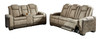 Next-Gen DuraPella Sand 2 Pc. 2 Seat Power Recliner Sofa Adjustable Headrest, Power Reclining Loveseat with CON/Adjustable Headrest