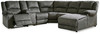 Benlocke Flannel Left Arm Facing Recliner 6 Pc Sectional