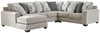 Ardsley Pewter Left Arm Facing Corner Chaise, Armless Loveseat, Wedge, Right Arm Facing Loveseat Sectional