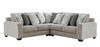 Ardsley Pewter Left Arm Facing Loveseat, Wedge, Right Arm Facing Loveseat