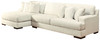 Zada Ivory Left Arm Facing Chaise Sectional 2 Pc