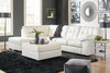 Donlen White Left Arm Facing Chaise 2 Pc Sectional