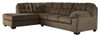 Accrington Earth Left Arm Facing Chaise Sleeper 2 Pc Sectional