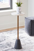 Caramont Black / White / Gold Finish Accent Table With Black Base