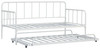 Trentlore White Twin Metal Day Bed with Trundle