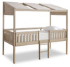 Wrenalyn White / Brown / Beige Twin Loft Bed With Roof Panels