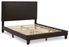 Mesling Dark Brown Queen Upholstered Bed