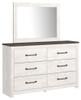 Gerridan White 8 Pc. Dresser, Mirror, Chest, King Panel Bed With Sconces, 2 Nightstands