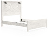 Gerridan White Queen Panel Bed With Sconces