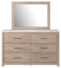 Senniberg Light Brown/White 5 Pc. Dresser, Mirror, Chest, King Panel Bed