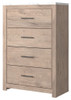 Senniberg Light Brown/White 5 Pc. Dresser, Mirror, Chest, King Panel Bed