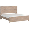 Senniberg Light Brown/White 6 Pc. Dresser, Mirror, King Panel Bed, 2 Nightstands
