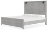 Cottonburg Light Gray / White King Panel Bed With Sconce Lights