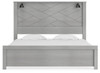 Cottonburg Light Gray / White King Panel Bed With Sconce Lights