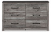 Bronyan Dark Gray Six Drawer Dresser