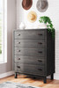 Toretto Charcoal 7 Pc. Dresser, Mirror, Chest, Queen Panel Bookcase Bed