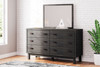 Toretto Charcoal 9 Pc. Dresser, Mirror, Chest, King Panel Bookcase Bed, 2 Nightstands