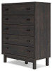 Toretto Charcoal Five Drawer Wide Chest
