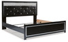 Kaydell Black King Upholstered Glitter Panel Bed