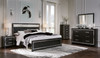 Kaydell Black King Upholstered Glitter Panel Bed