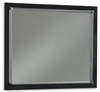 Kaydell Black 6 Pc. Dresser, Mirror, Chest, King Upholstered Glitter Panel Bed