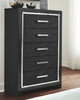 Kaydell Black 7 Pc. Dresser, Mirror, Chest, King Upholstered Panel Bed With 2 Storage Drawers, Roll Slats