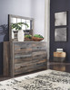 Drystan Dark Gray 6 Pc. Dresser, Mirror, Chest, King Panel Headboard, Nightstand, Bed Frame