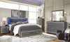 Lodanna Gray King Platform Bed with 2 Storage Drawers