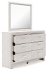 Altyra White 6 Pc. Dresser, Mirror, Chest, King Panel Bookcase Bed