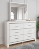 Altyra White 5 Pc. Dresser, Mirror, King Panel Bookcase Bed