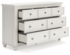 Grantoni White Seven Drawer Dresser