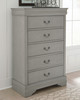 Kordasky Dark Gray 5 Pc. Dresser, Mirror, Chest, Twin Sleigh Bed