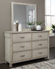 Hollentown Whitewash 6 Pc. Dresser, Mirror, Chest, Full Panel Bed, 2 Nightstands
