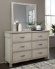 Hollentown Whitewash 3 Pc. Dresser, Mirror, Twin Panel Bed