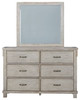 Hollentown Whitewash 5 Pc. Dresser, Mirror, Full Panel Bed, 2 Nightstands