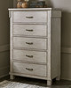 Hollentown Whitewash Five Drawer Chest