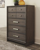 Brueban Rich Brown 6 Pc. Dresser, Mirror, Chest, King Panel Bed with 2 Storage Drawers