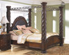 North Shore Dark Brown 10 Pc. Dresser, Mirror, Chest, King Poster Bed With Canopy, 2 Nightstands