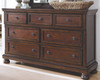 Porter Rustic Brown 6 Pc. Dresser, Mirror, Chest & King Sleigh Bed