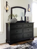 Chylanta Black 5 Pc. Dresser, Mirror, Chest, Queen Sleigh Bed