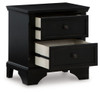 Chylanta Black Two Drawer Night Stand