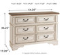 Realyn White / Brown / Beige Dresser