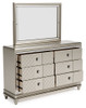 Chevanna Platinum 6 Pc. Dresser, Mirror, Chest, Queen Upholstered Panel Bed