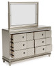 Chevanna Platinum 6 Pc. Dresser, Mirror, Chest, King Upholstered Panel Bed